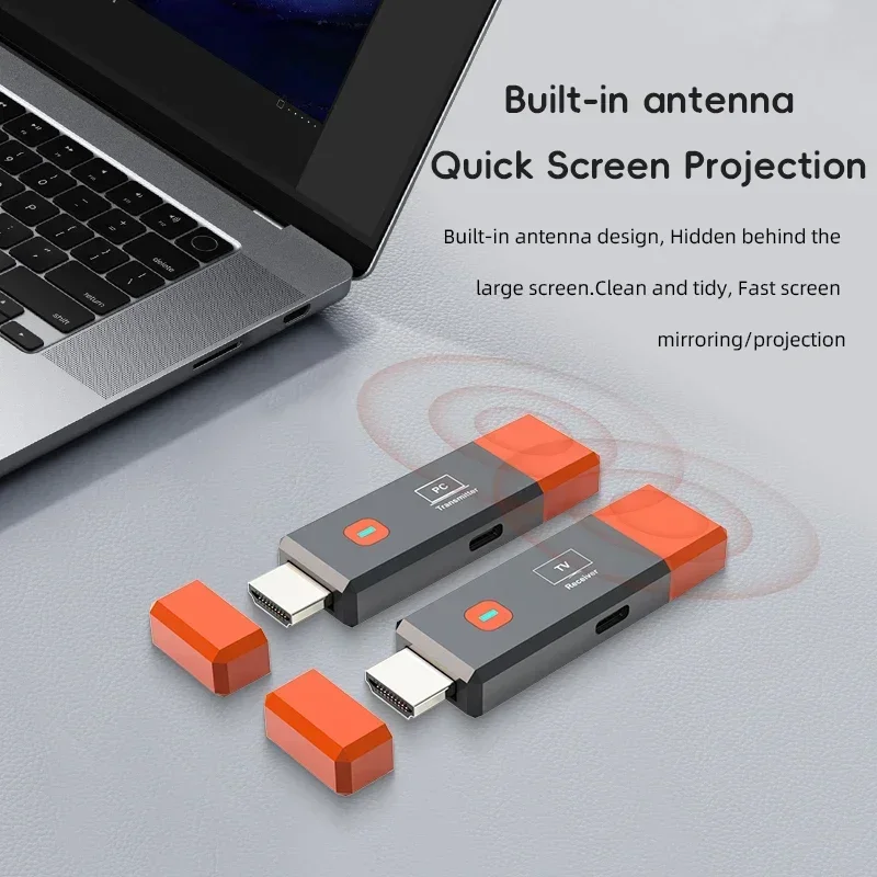 50M Draadloze Hdmi Video Zender Ontvanger Kits Hdmi Extender Adapter Tv Stick Dongle 1080P Voor Monitor Projector Laptops Pc