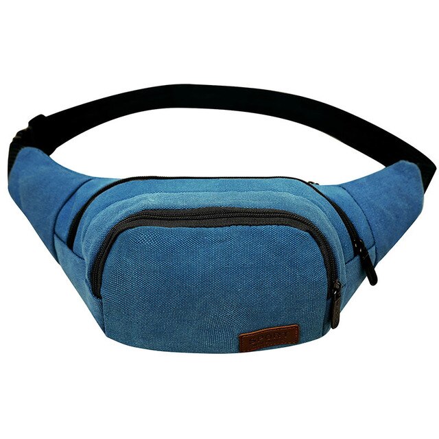 Vintage heren canvas heuptasjes heuptasje heren casual heuptasjes dames tas portemonnee kleine tassen zzq 01: Blauw