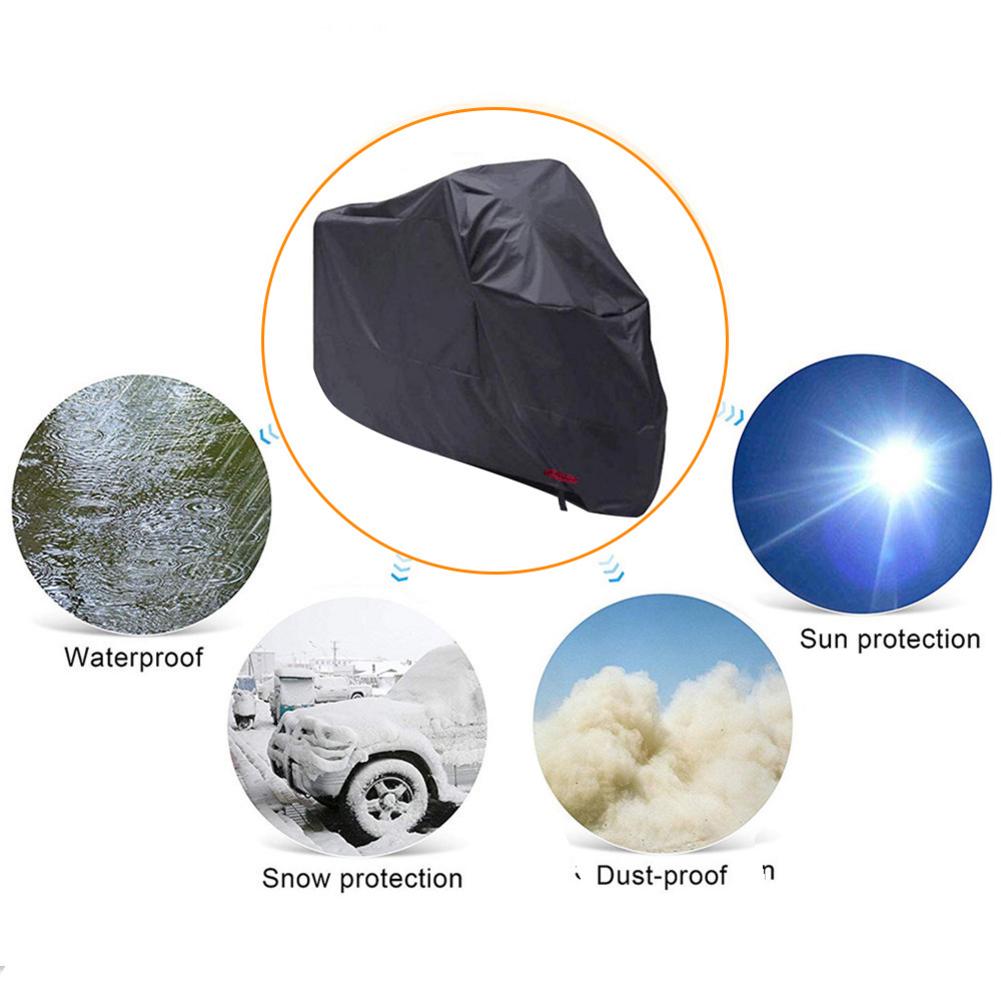 Motorcycle Covers Waterproof UV Protective Tear Proof Motorbike Cover With Safety Cloth Lock Holes 4Sizes