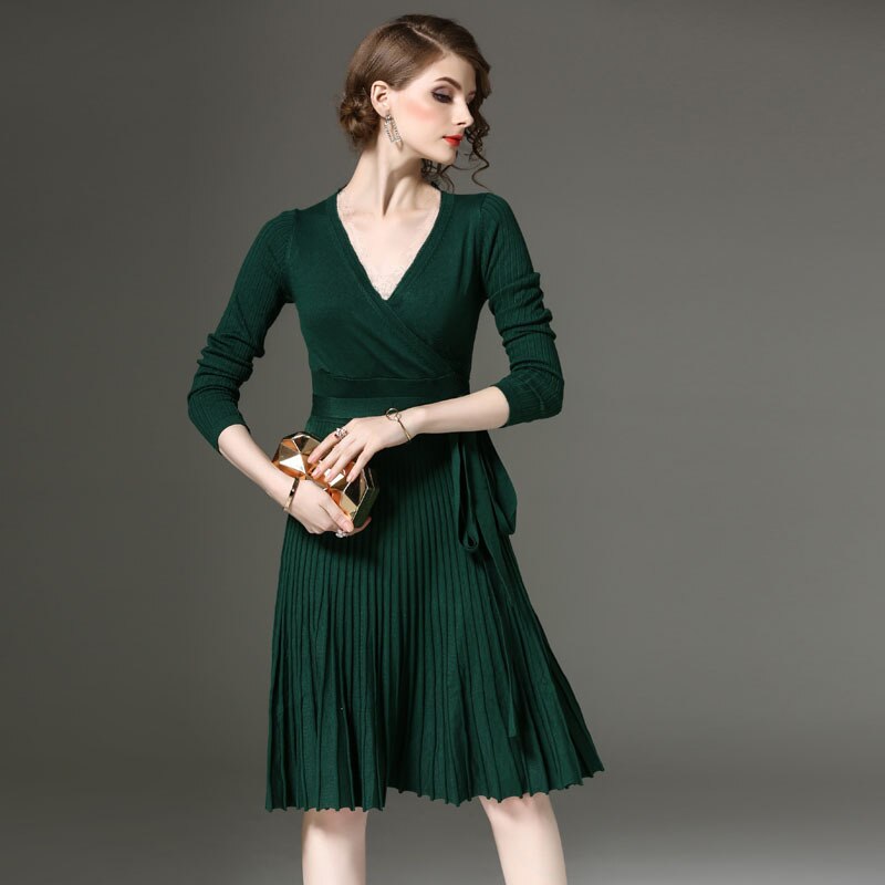 Vestidos de maternidad sexys con cuello en V, ropa de embarazo hasta la rodilla, ropa de maternidad, 6MDS075