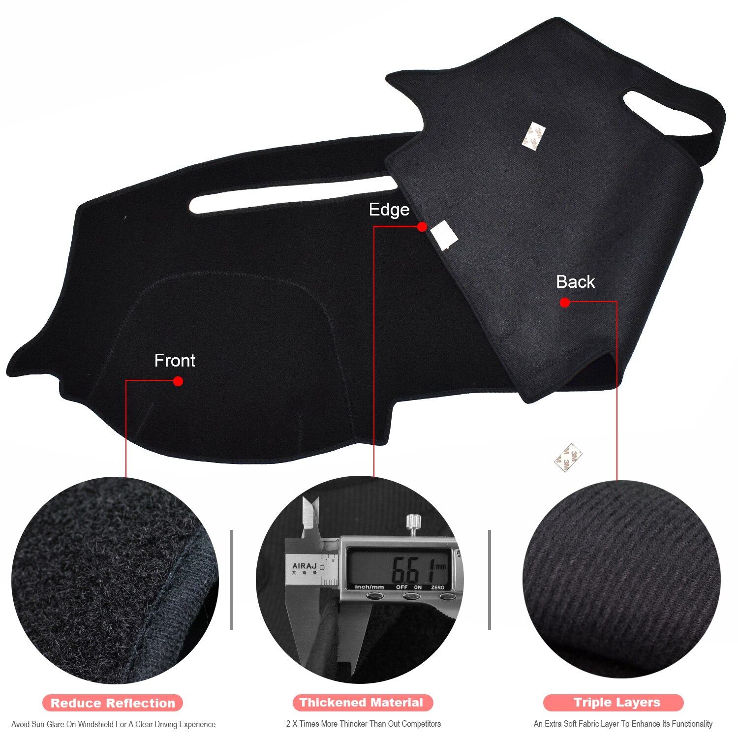 Xukey Dash Mat Dashmat Dashboard Cover Dash Cover For Dodge Ram 1500 Classic Big Hirn Express Lone Star