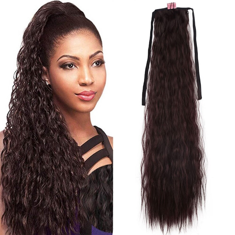 High Temperature Fiber Synthetic Afro Kinky Hair Pony Tail Hairpieces Drawstring Ponytails Hair Extension 24 Inch: 99J