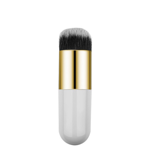 Small fat pile foundation brush blush brush high-gloss brush powder paint makeup brushes: White Gold
