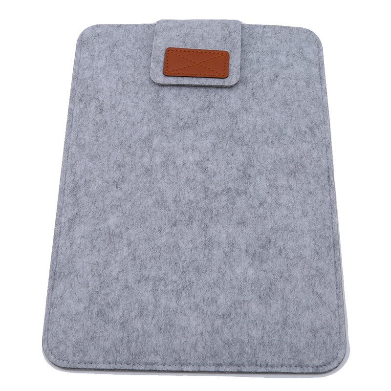 Felt Business Bag Laptop Soft Cover Case Noble Computer Document Briefcase Men: light grey