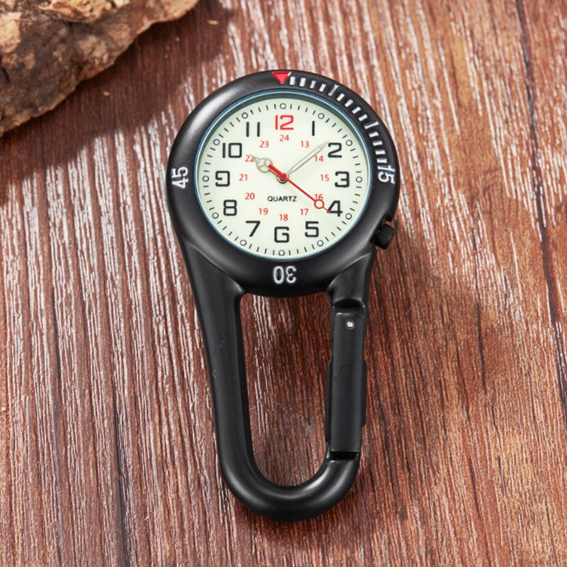 Produktbild von Quarzuhr Mit Leuchtzifferblatt WIYETY Krankenschwester Uhr Silber - Mit Karabiner, Leuchtfunktion, Für Ärzte & Pflege 7.8cm Arzt Uhr