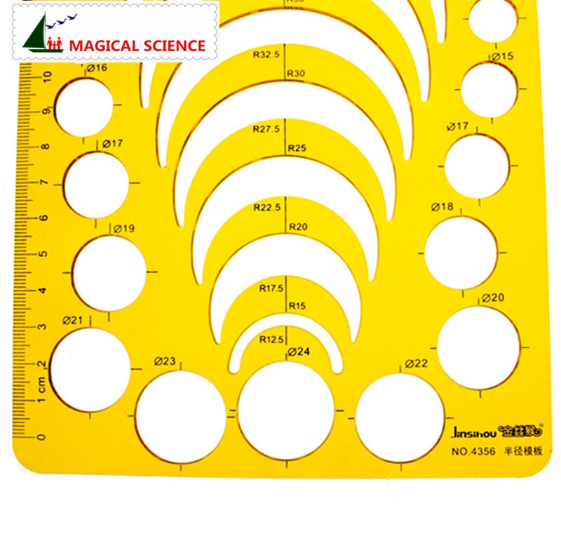 Radius template Semicircle drawing ruler plastic jewelry building templates Flexible JSH4356