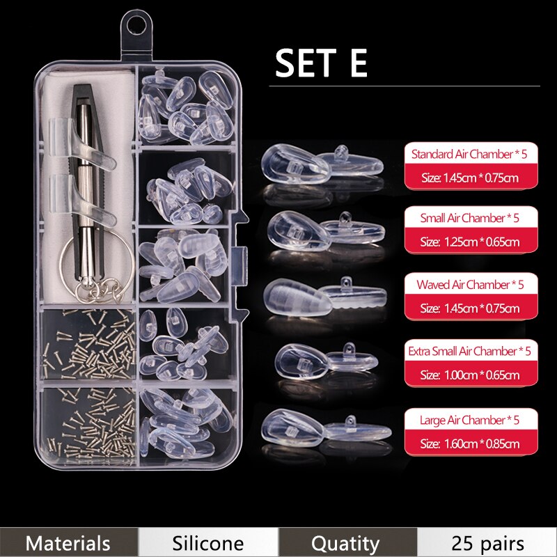 Pehmeät nenätyynyt silmälaseihin silikoniset nenätyynyt silmälaseihin aurinkolasien ruuvit: E