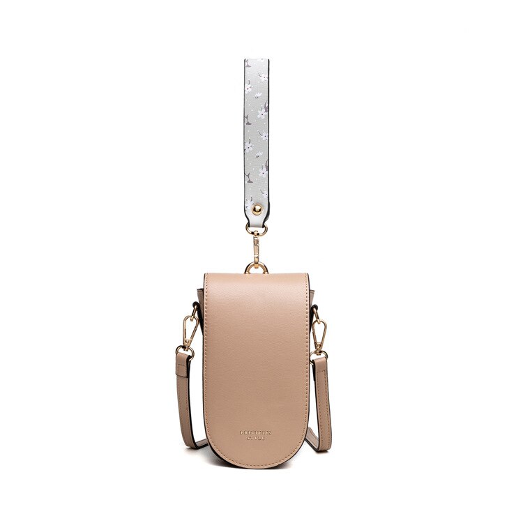 Vrouwen Handtas Mode Kleine Crossbody Pu Lederen Mini Messenger Tassen Portemonnee Meerdere Kaartsleuven Cellphone Bag Schoudertas Bakken: Apricot