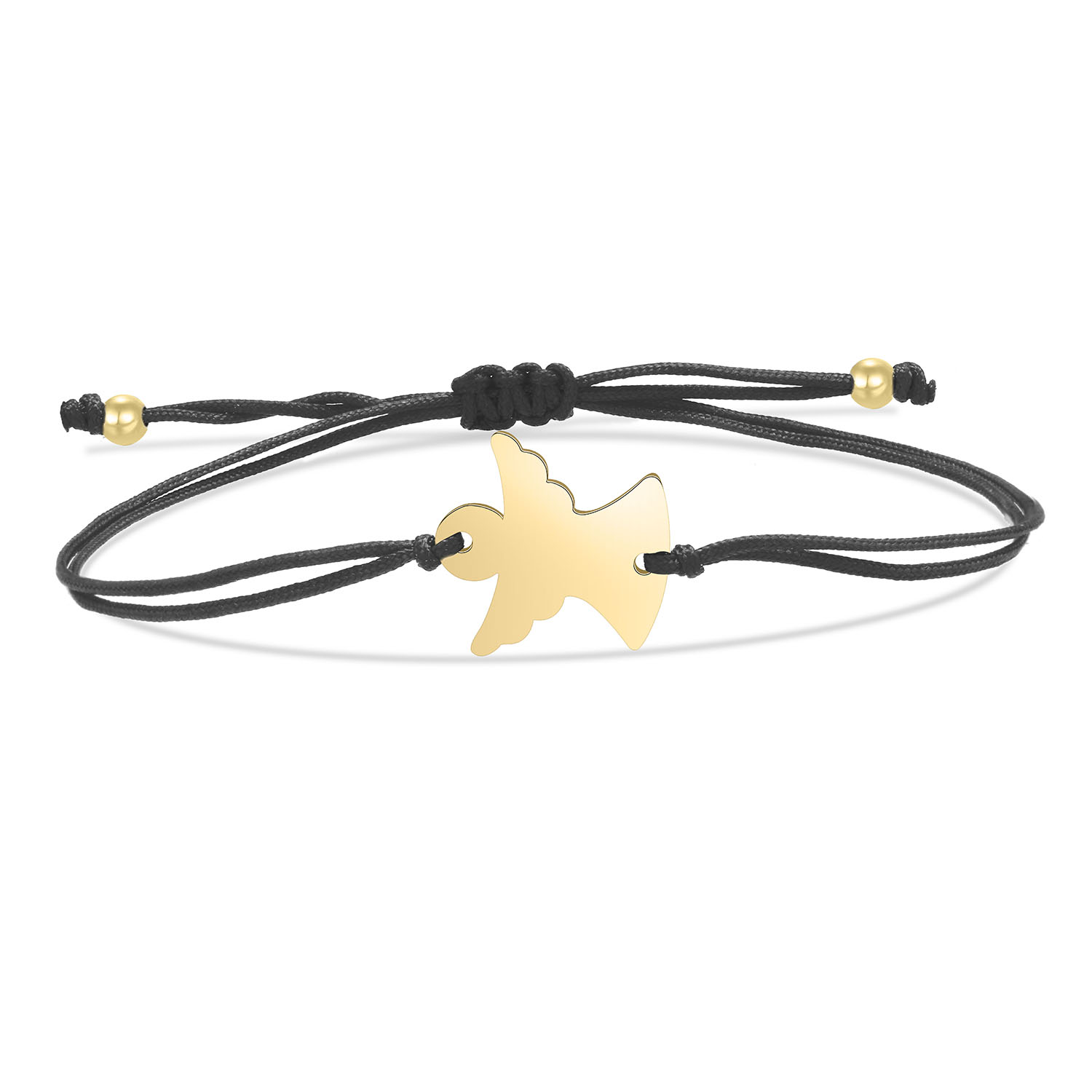 Vergulde Rvs Goede Glad Gepolijst Angel Charm Armband Vrouwen Eenvoudige Rode Draad Handgemaakte Verstelbare Sieraden: Rose Goud Kleur
