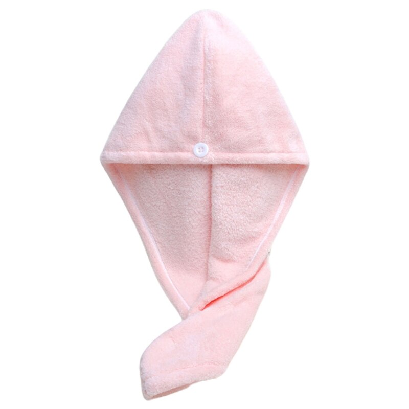 Haar Handdoek Wrap Voor Vrouwen Zacht Koraal Fleece Haardrooginrichtingen Hoed Met Knop Bad Handdoeken Super Absorberende Snel Droog Haar tulband Voor