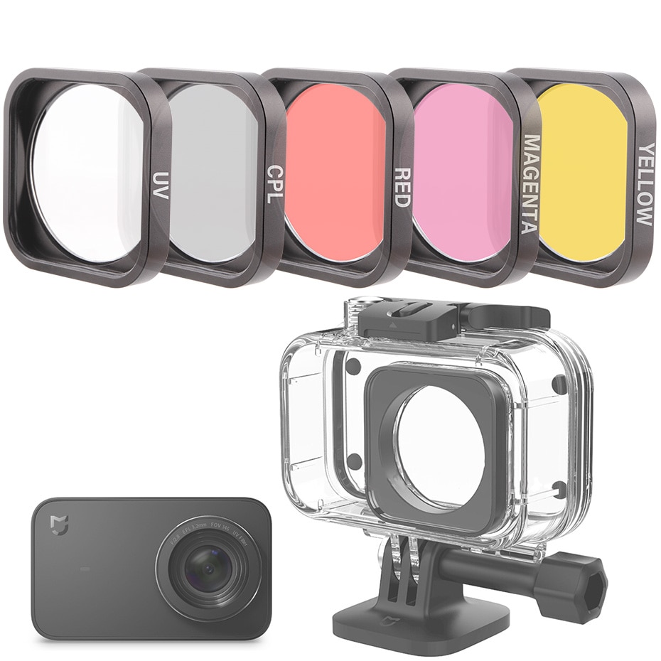 FOTOFLY Camera Filter HD UV CPL Rood Geel Magenta Filters Voor Xiaomi Mijia 4K Mini Originele Waterdichte Behuizing Case accessoires