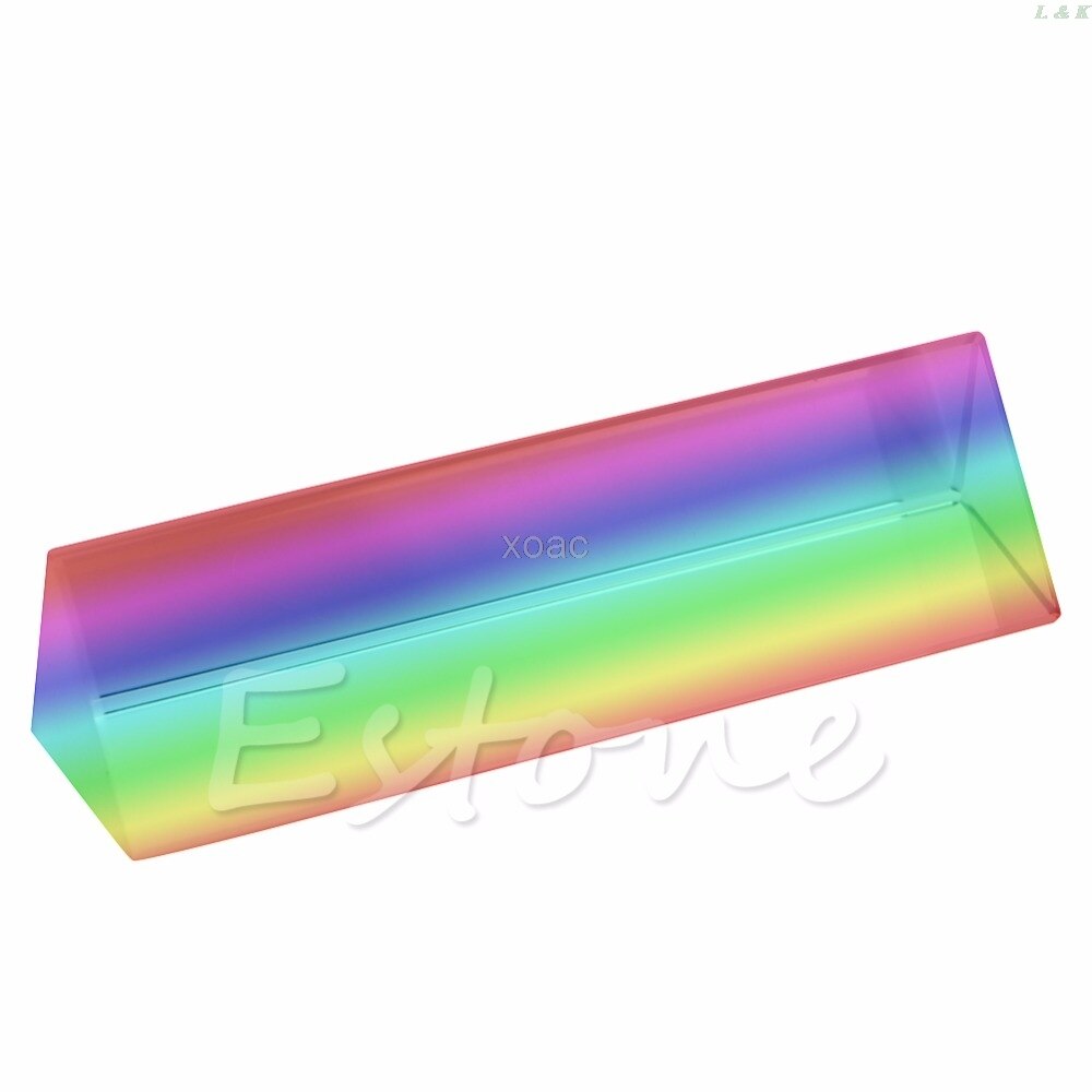 Triple Triangular Prism Optical Glass Physics Teaching Light Spectrum 10cm 4" M10