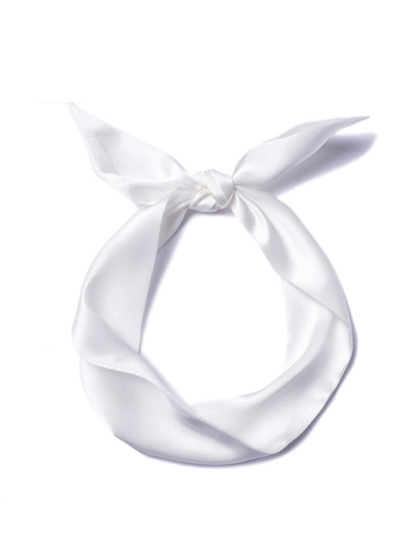 Mulher lenço de seda magro longo tira de cabelo fita de seda pequeno pescoço cachecóis saco alça fita lenço senhoras gravata 4cm * 90cm: Branco
