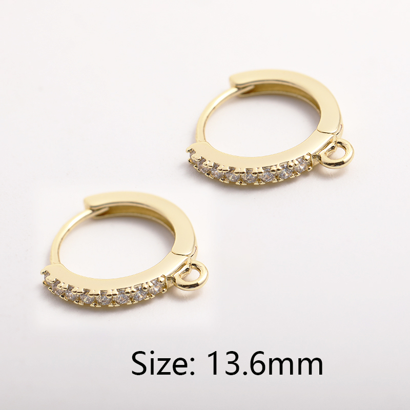 Pendientes de pentagrama chapados en oro de 14K, 7,5mm, bonitos dijes con incrustaciones de circón, colgantes de estrella pequeña, accesorios para hacer joyería DIY,: M / Rojo