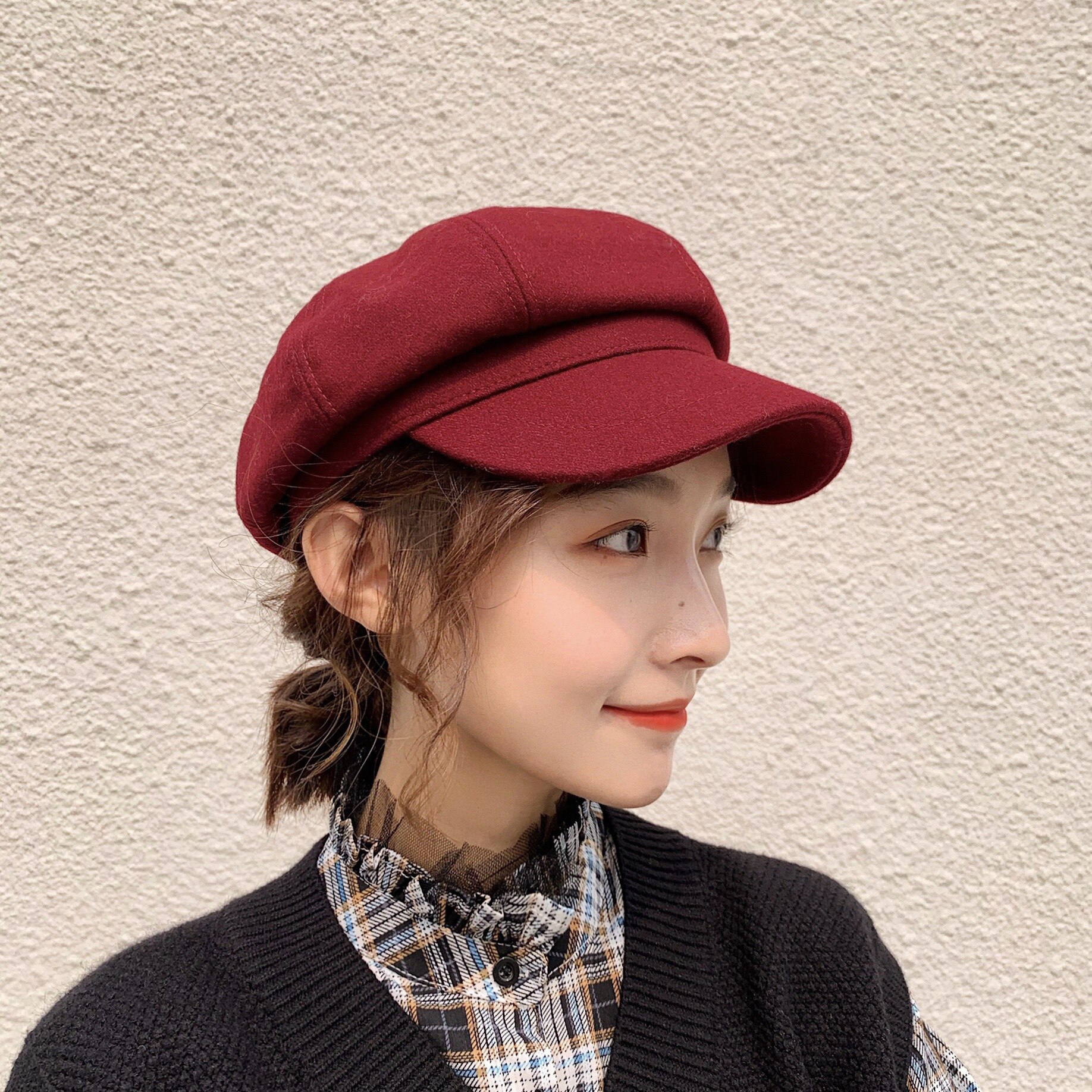 Lmtossey Cappelli in Feltro di Lana per Donna Cappellino con Visiera Cappello Militare Donna Autunno Inverno Piccola Fedora A Vento Profumata