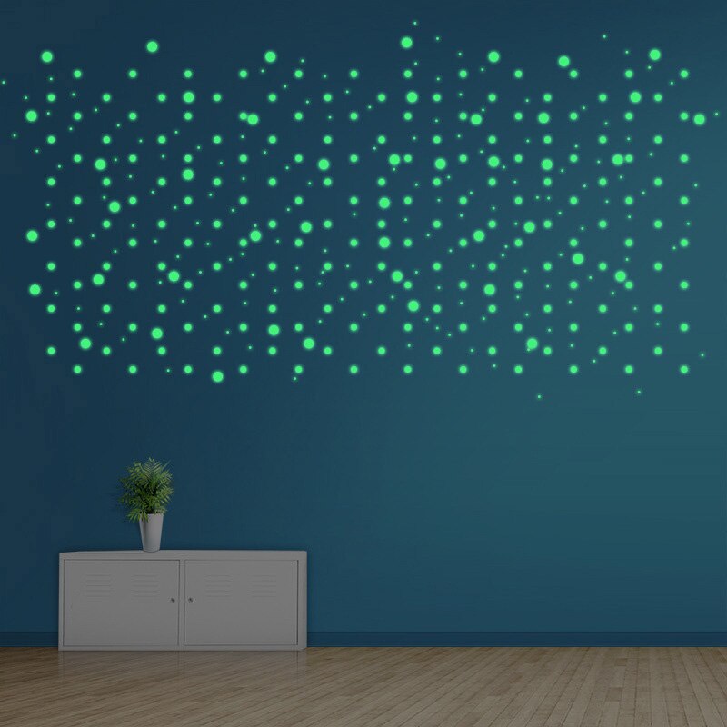 407 Pcs Muurstickers Ronde Dot Glow In The Dark Decoratie Voor Kinderkamer Home 2019ing