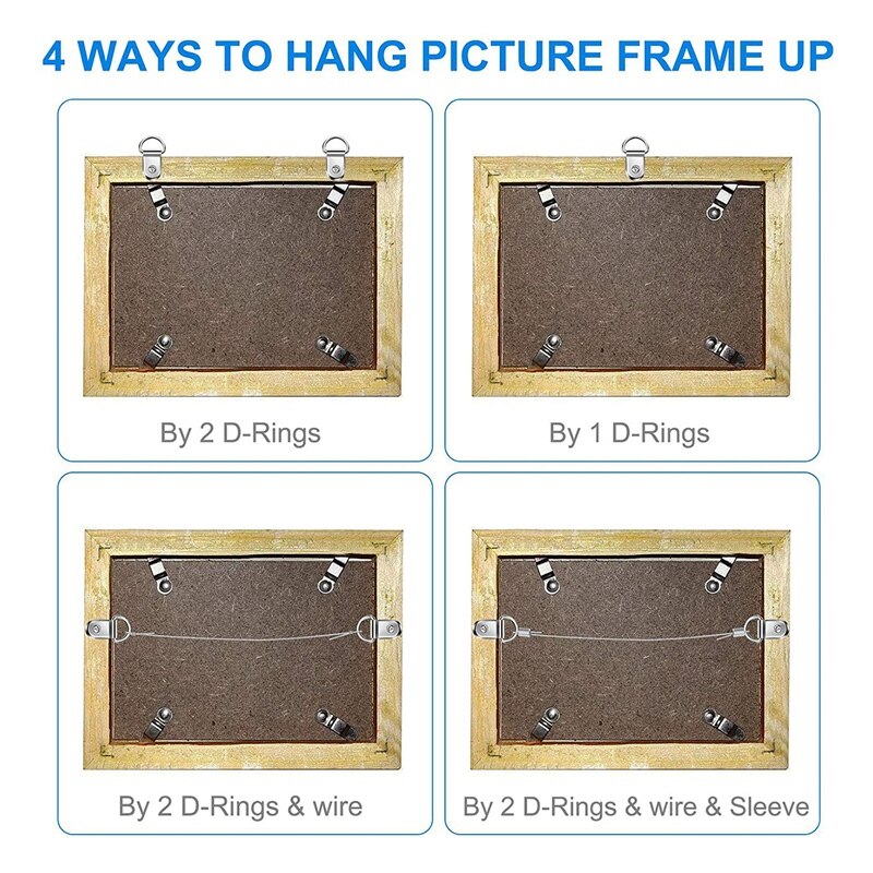Kit de fil de suspension pour Photo, 124 pièces, Kit de suspension pour cadre Photo, Kit de suspension pour Photo avec clous pour montage mural