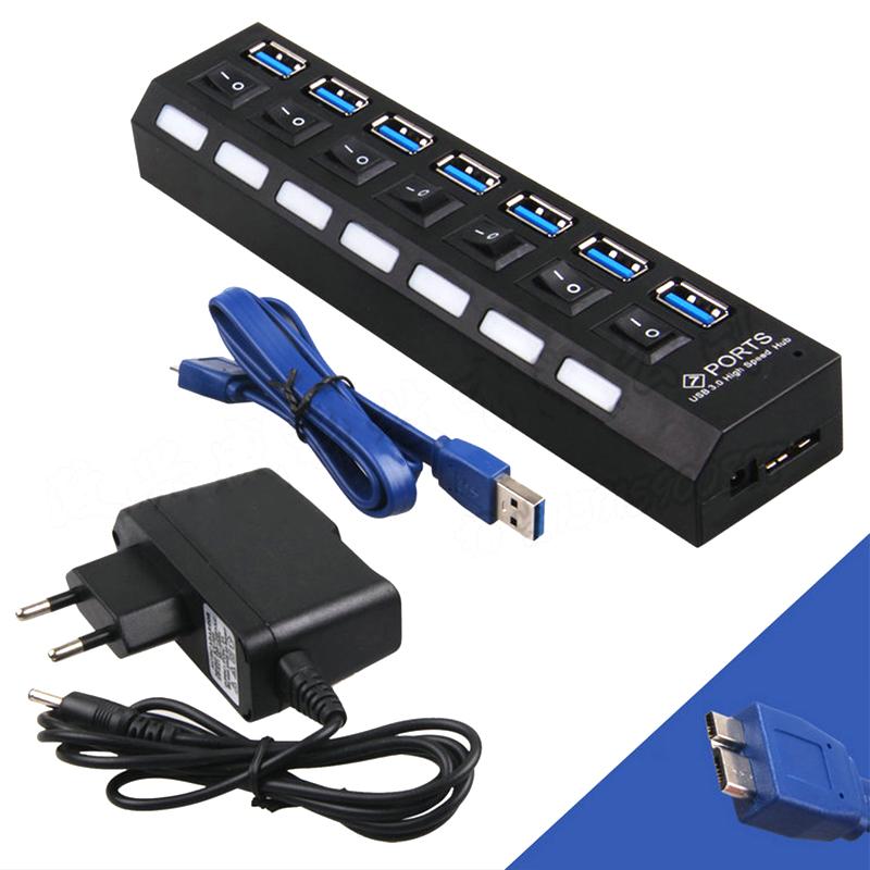 Usb 3.0 Hub Docking Station Hub Independent Switch 7-port Splitter For Mobile Phone Tablet Pc Keyboard