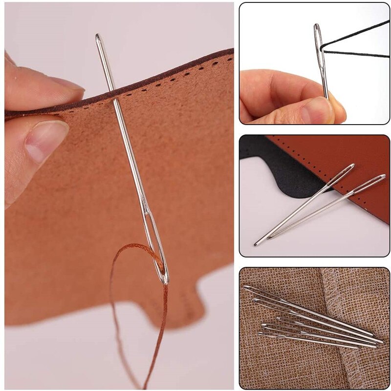 Nonvor 18 PCS Large-Eye Blunt Needles, Needle Embroidery Tapestry Hand Sewing tools, Stainless Steel Needles, Plastic Bottle