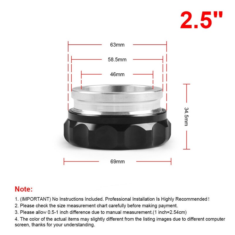 DriSubt Aluminium Koffie Doseerringen - Druk Doseerbeker Binaural Poeder Picker voor Espresso Accessoires (Zwart