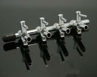 Rvs aquarium luchtverdeler regelklep instelbare aquarium luchtstroomverdeler voor zuurstofluchtpomp aquarium accessoires: 4 -weg