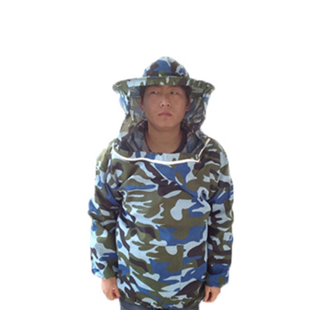 Apicoltura Giacca Grembiule di Protezione Protezione Apicoltura Cappello Manica Traspirante Attrezzature-M25: blu camuffare