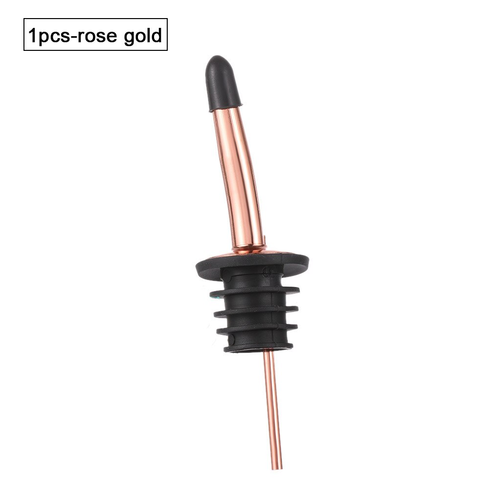Bouchon de bouteille en bois/métal, 1 à 3 pièces, verseur de vin rouge, bec distributeur d'huile d'olive, bouchon de bouteille, outil de cuisine, accessoires de Bar: C-1pc-rose gold