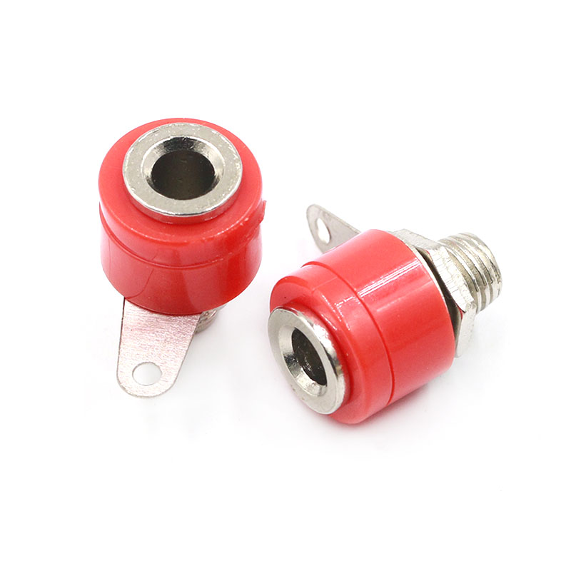 10PCS/LOT 4mm Banana Socket Jack For Banana Plug Terminal Connector Black Red: Red