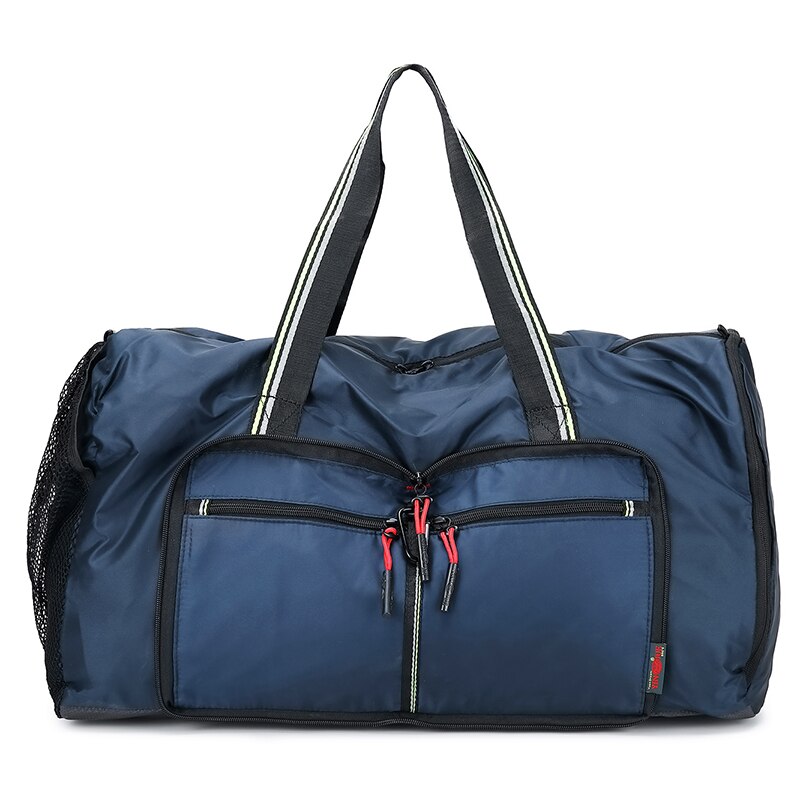 Yinjue Reistas Grote Vrouwen Reizen Handbas Weekender Sport Tas Op Wielen Man Nylon Opvouwbare Bagage Grote Capaciteit Duffle tas: Deep Blue