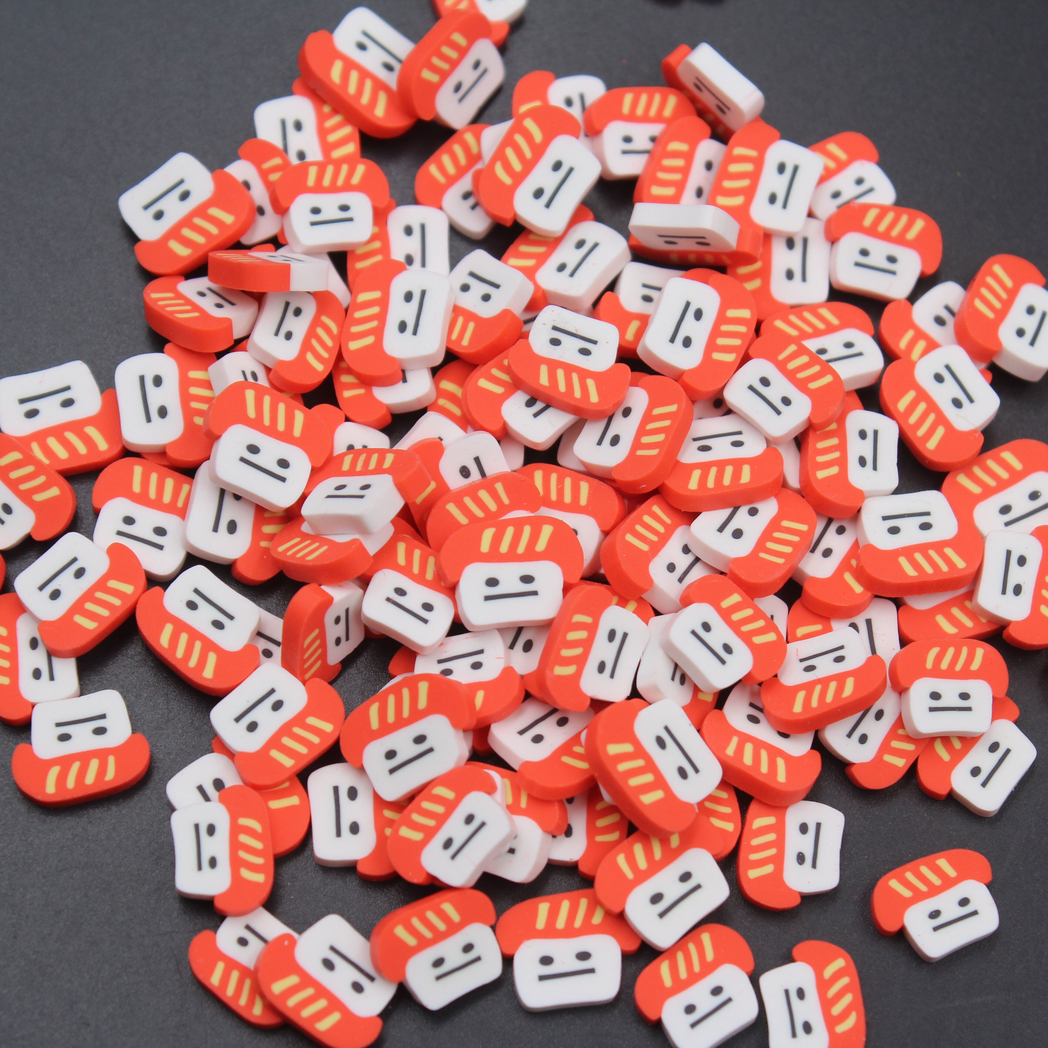 100g/lot Sushi Slices Polymer Clay Cartoon Food Soft Pottery for Toys Decoration DIY Crafts Filler Accessories
