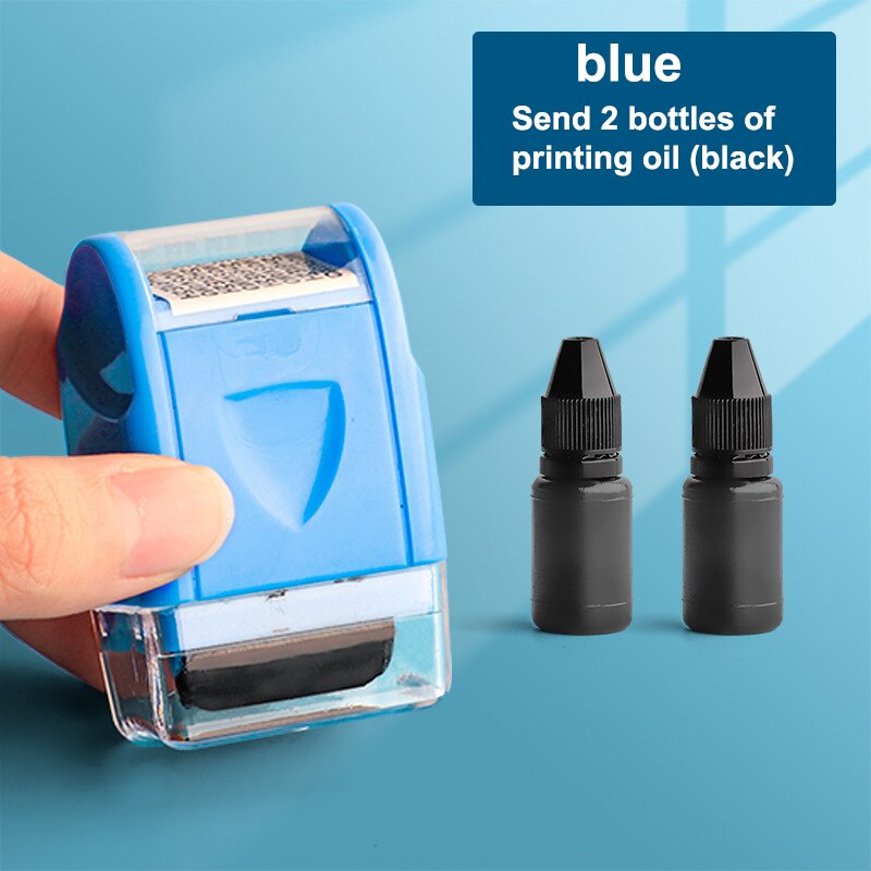 Mini Security Stamp Roller Privacy Seal Roller Type Cover Eliminator Seal Portable Self-Inking Identity Theft Protection Seal: blue suit 3