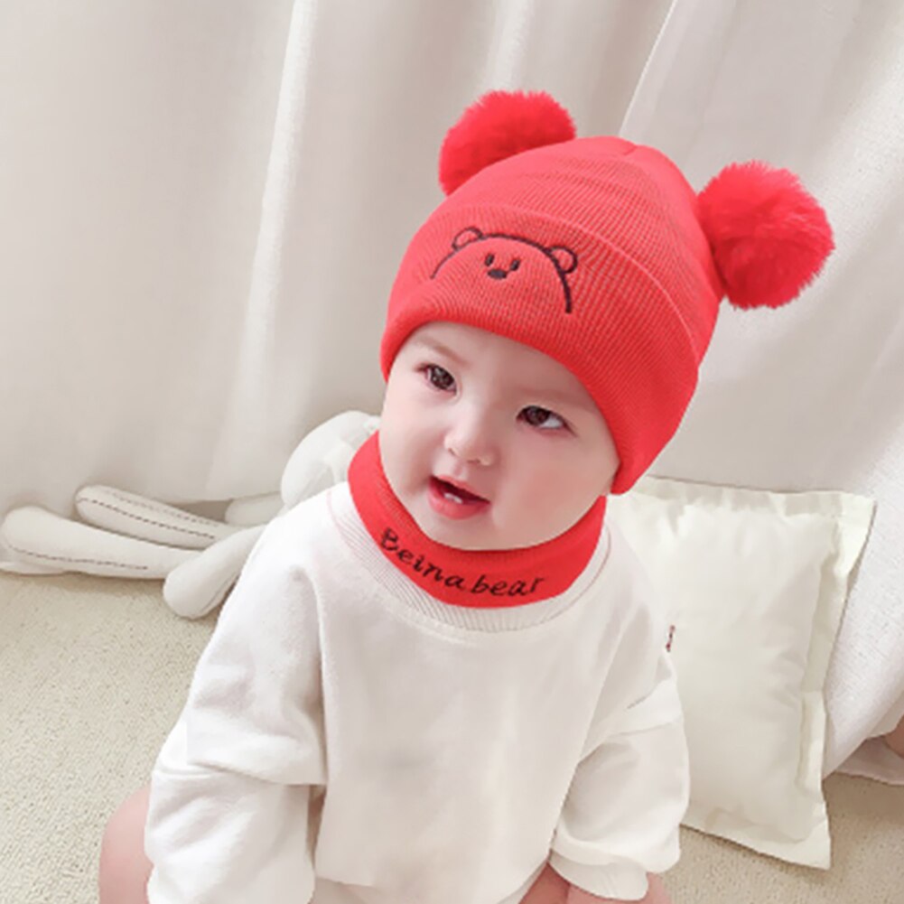Cartoon Fleece Knitted Cute Beanies Cap Soft Cold Resistance Leisure Lovely Thicken Knitted Hat Baby Winter Accessories