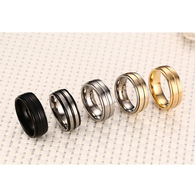 Vnox de Carbure de Titane Hommes Anneau De Mariage Anneaux 8mm USA Taille Gravé "Titanium"