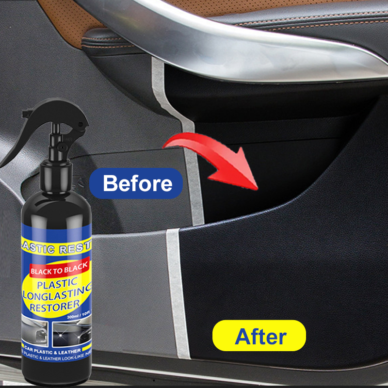 Restaurador de plástico para coche, productos de limpieza de coche con brillo negro, restauración de cuero y plástico, renovador de revestimiento de reparación y pulido automático