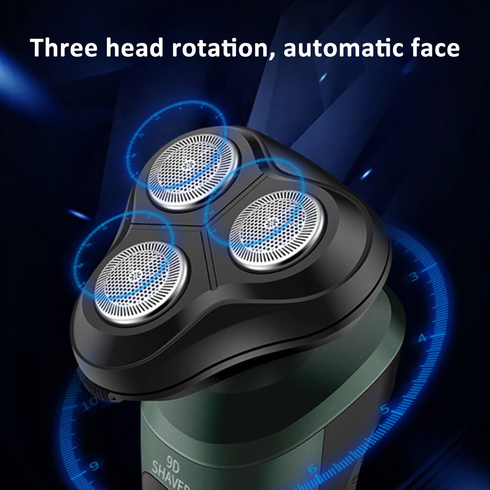Electric Trimmer Razor for Men Waterproof Electric Shavers Wet &amp; Dry Use Rechargeable Battery Rotary Shavers Machine shaving