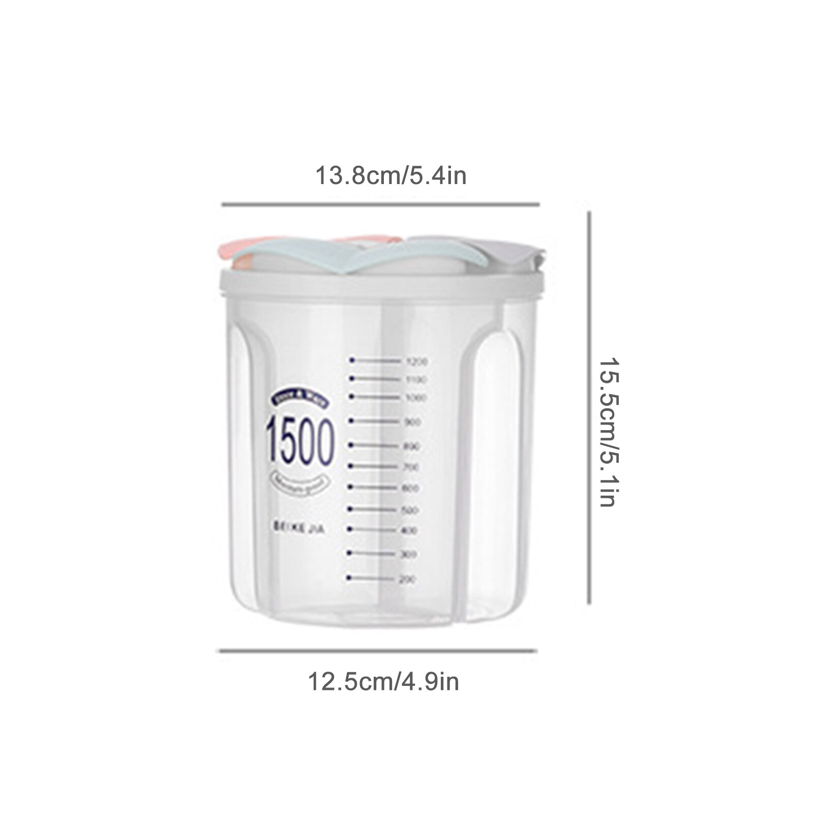 3000ml Food Storage Container Plastic Kitchen Refrigerator Noodle Box Multigrain Storage Tank Transparent Sealed Cans: 2 cells 2500ml