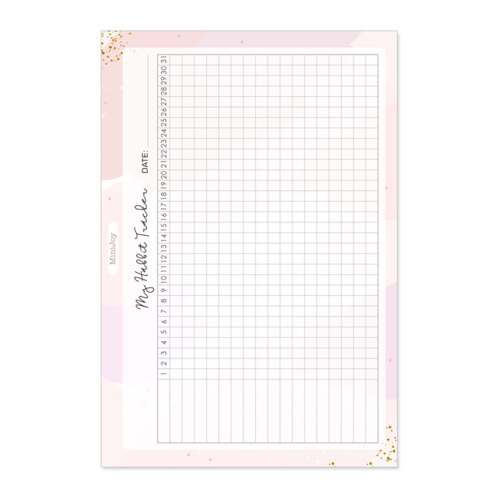 40 Sheets Habbit Tracker Notebook Inner Pages Cute Stationery 6 Holes A5/A6 Refills Loose Leaf Binder Organizer Notebook