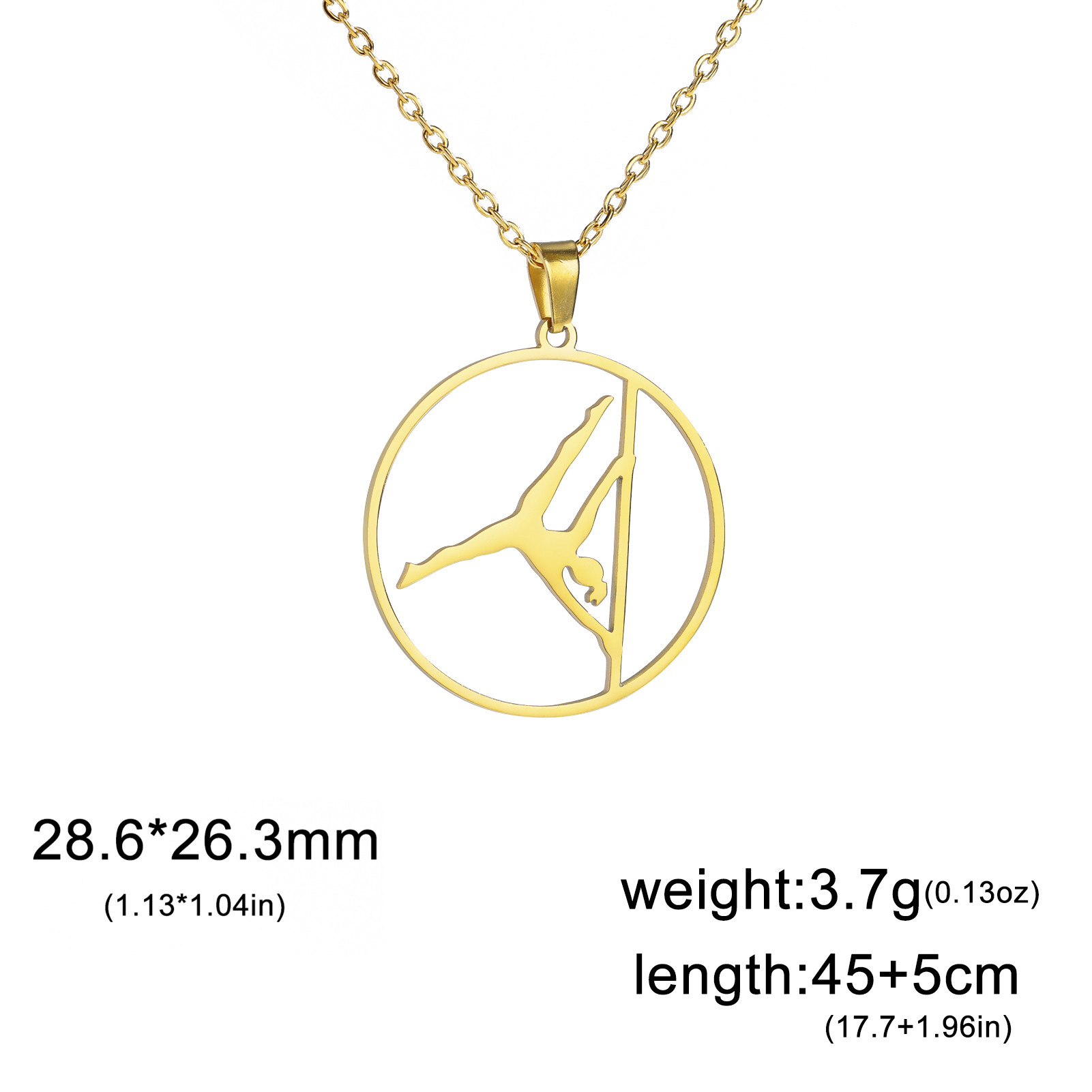 Trendy Gymnastics Taekwondo Sports Pendant Necklace Stainless Steel Hearts Round Shape Necklaces For Women Party Jewelry: cobalt violet