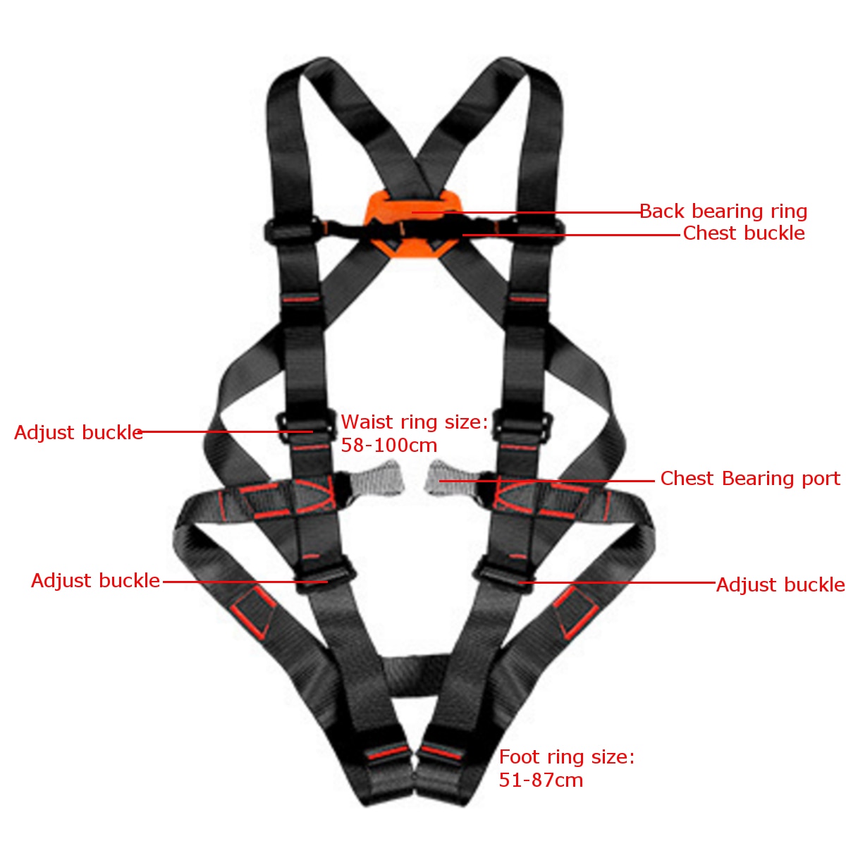 800KG Outdoor Climbing Safety Belt Rappelling Mountaineering Harnesses Outdoor Rescue Rock Climbing Sitting Bust Protective Belt