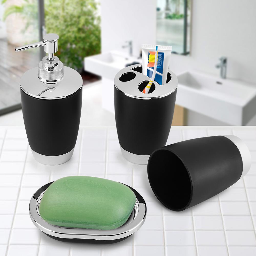 Set de 4 unidades de accesorios para baño, Set de jabones para el baño, Set de jaboneras con soporte para cepillo de dientes, dispensador de jabón, Set de jabones