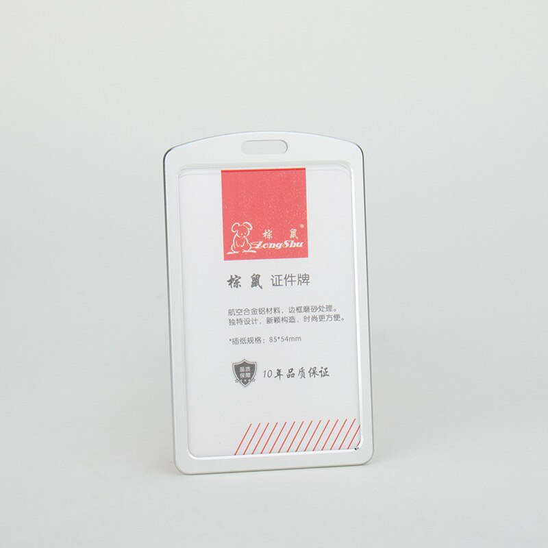 ZONGSHU Medium Luftfahrt Aluminium Legierung Schreiber Id Karte Halter Multi Bunte Aussteller Woker Identifikation Name Karte Abzeichen Abdeckung: silver without rope
