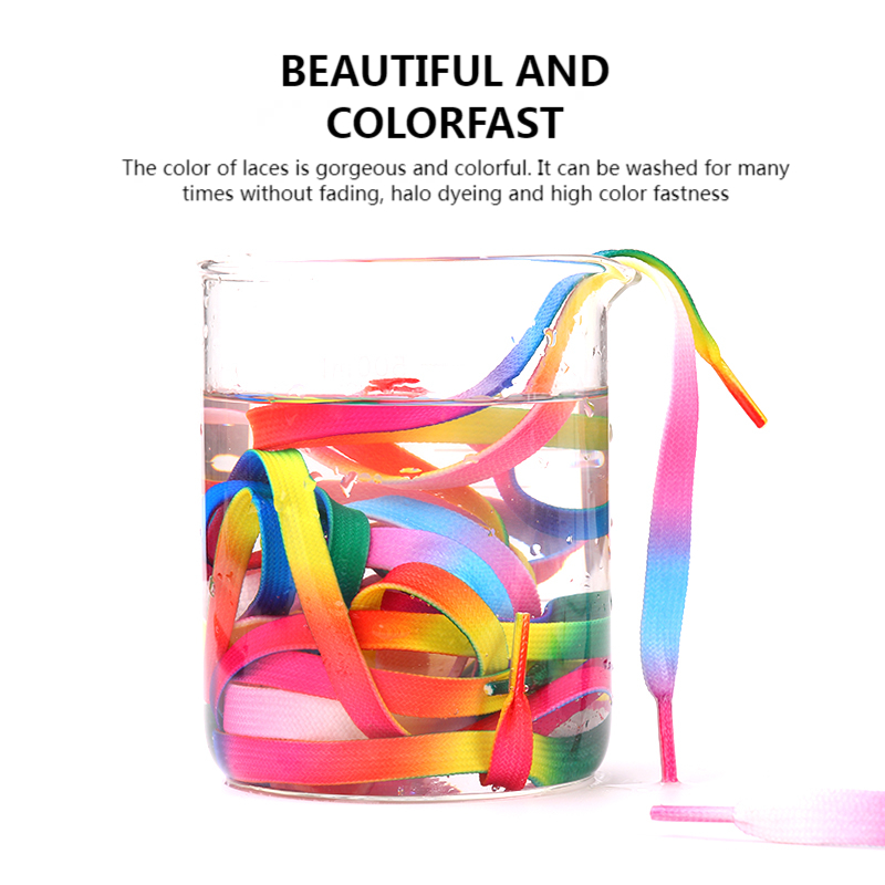 Modische flache Schnürsenkel, Regenbogen-Schnürsenkel für Sneaker, lässige Segeltuch-Schnürsenkel, Schuhzubehör, bunter Druck, Farbverlaufs-Schnürsenkel