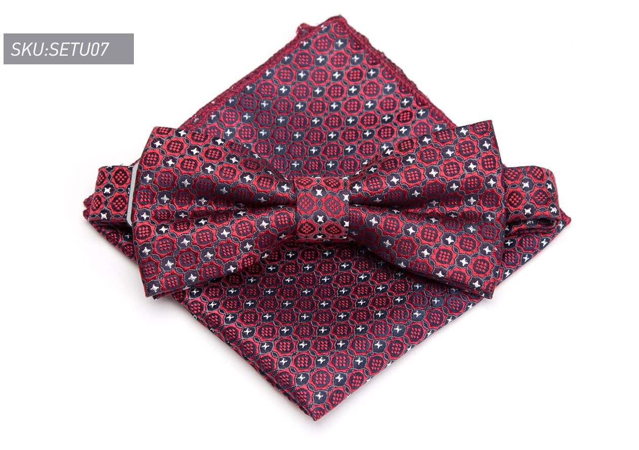 Costume pour hommes à motifs de Paisley | Ensemble noeud papillon ajustable, col, gravata, robe de mariage, fête, Jacquard, papillon: SETU07