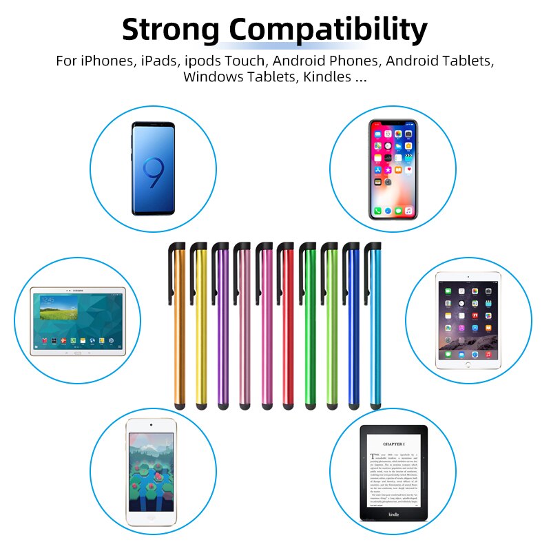 20pcs/lot Universal Stylus Pen Android Mobile Phone Capacitive Screen Touch Pen Writing Drawing for iPad Tablet Click Pencil