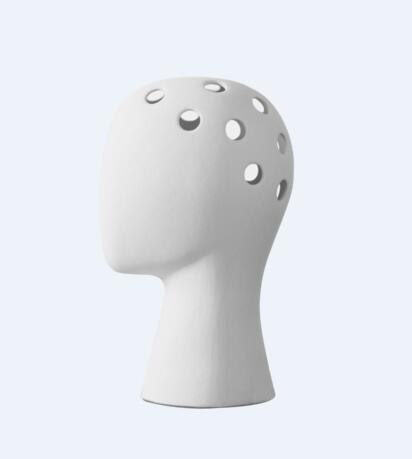 Cabeza de hombre flor florero jarrón decorativo bastract florero de cerámica de escritorio decoración muestra habitación florero olla de: white
