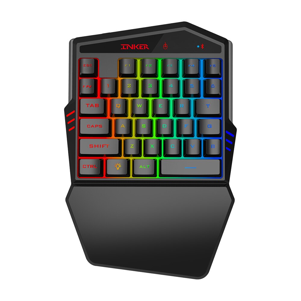 Hxsj  k99 ergonomiskt tangentbord och muskombination enhandsspel tangentbord musuppsättning 35 tangenter  bt4.2 trådlöst tangentbord
