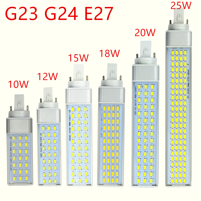 Lámpara LED G24 E27 LP bombilla de lámpara LED 10W 12W 15W 18W 20W 25W bombilla LED de maíz luz SMD 5730 AC85-265V lámpara de tubo