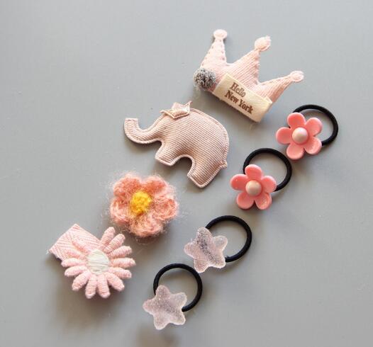 Capelli del bambino Della Forcella Della clip Accessori Dei Capelli Del bambino della ragazza Della clip dei bambini della clip di Capelli di Pollice in Gomma fascia Dei Capelli Della fascia impostato: 6