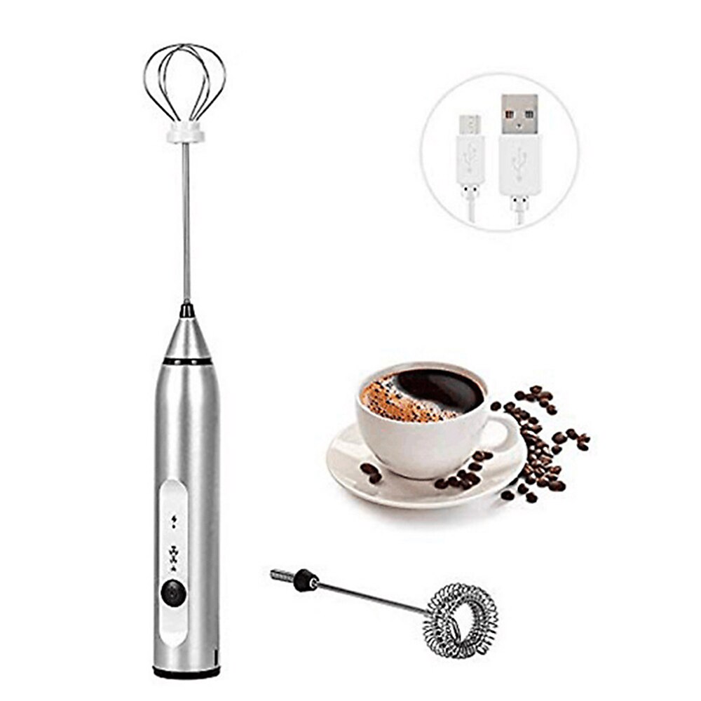 Electric Milk Frother Mini Mixer Foamer Coffee Whisk Stirrer Egg Beater Mixer Kitchen Cooking Tool Egg Stirring USB Rechargeable