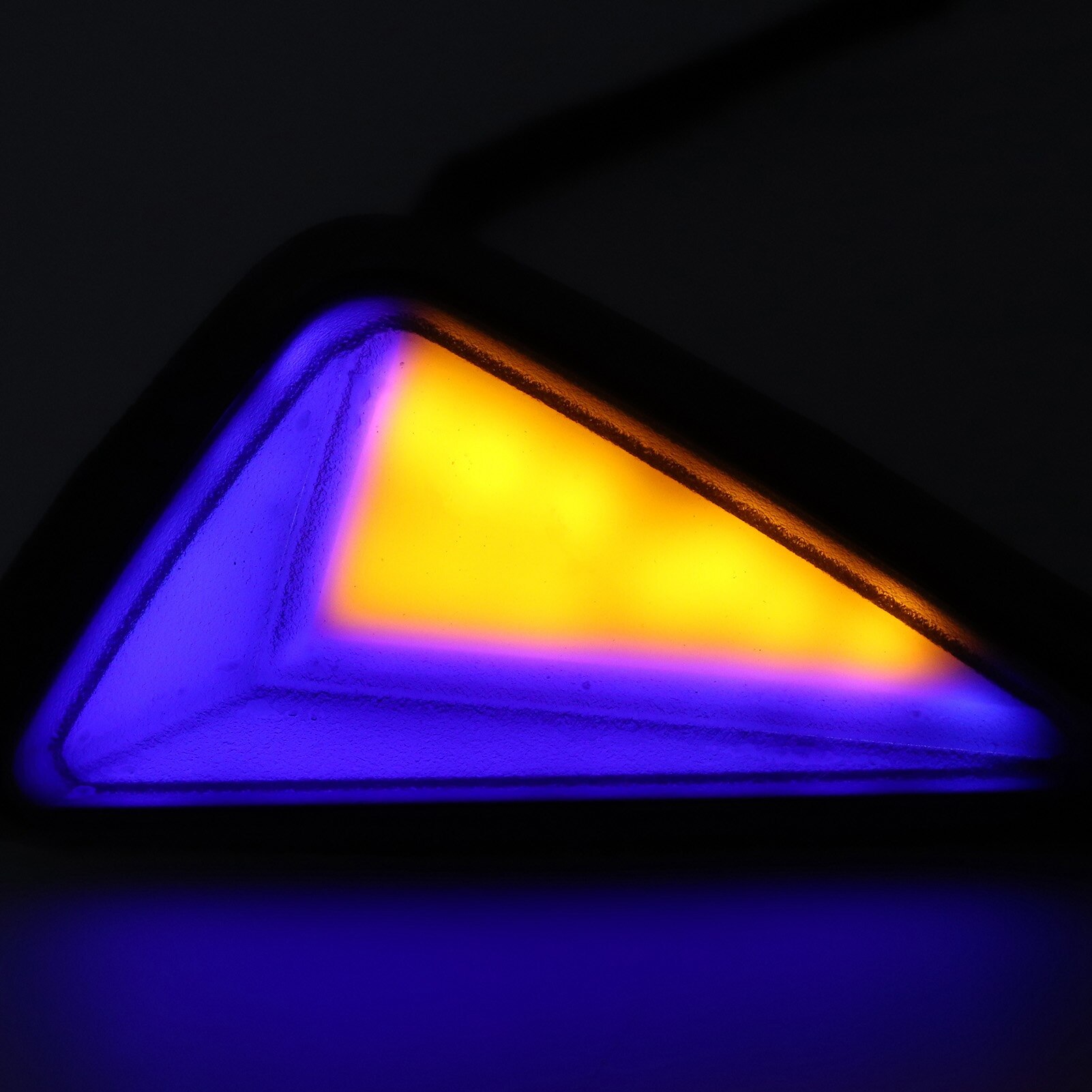 2Pcs Universal L Shape Driehoekige Led Indicator Motorfiets Richtingaanwijzer Lamp Rijden Lichten: Blauw